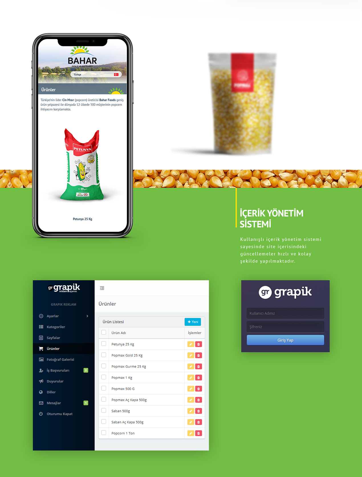 adana bahar gıda web sitesi tasarımı