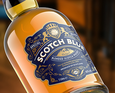 Scotch Blue Viski Etiket Tasarımı